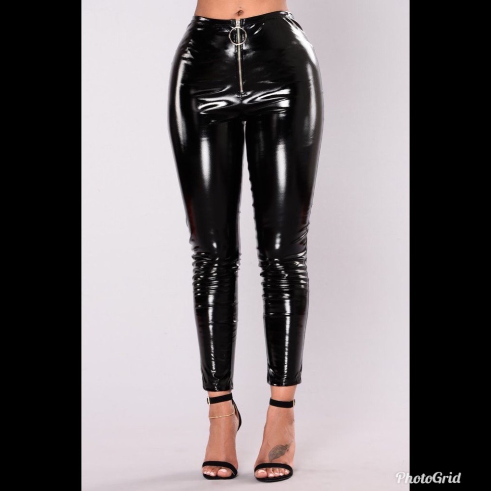 Latex PVC High Waist Leggings